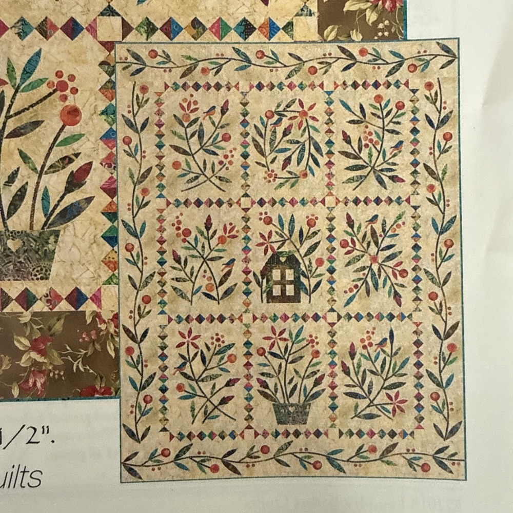 Home Sweet Home Applique Quilt Pattern by Laundry Basket Quilts 64.5" x 82.5"